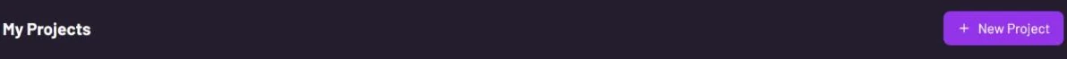 The My Projects heading with a purple New Project button on the right